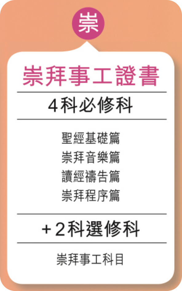 崇拜事工證書